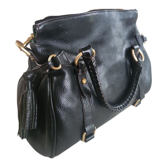 Dooney & Bourke Florentine Black Leather Satchel Crossbody Shoulder Bag - Picture 6 of 16